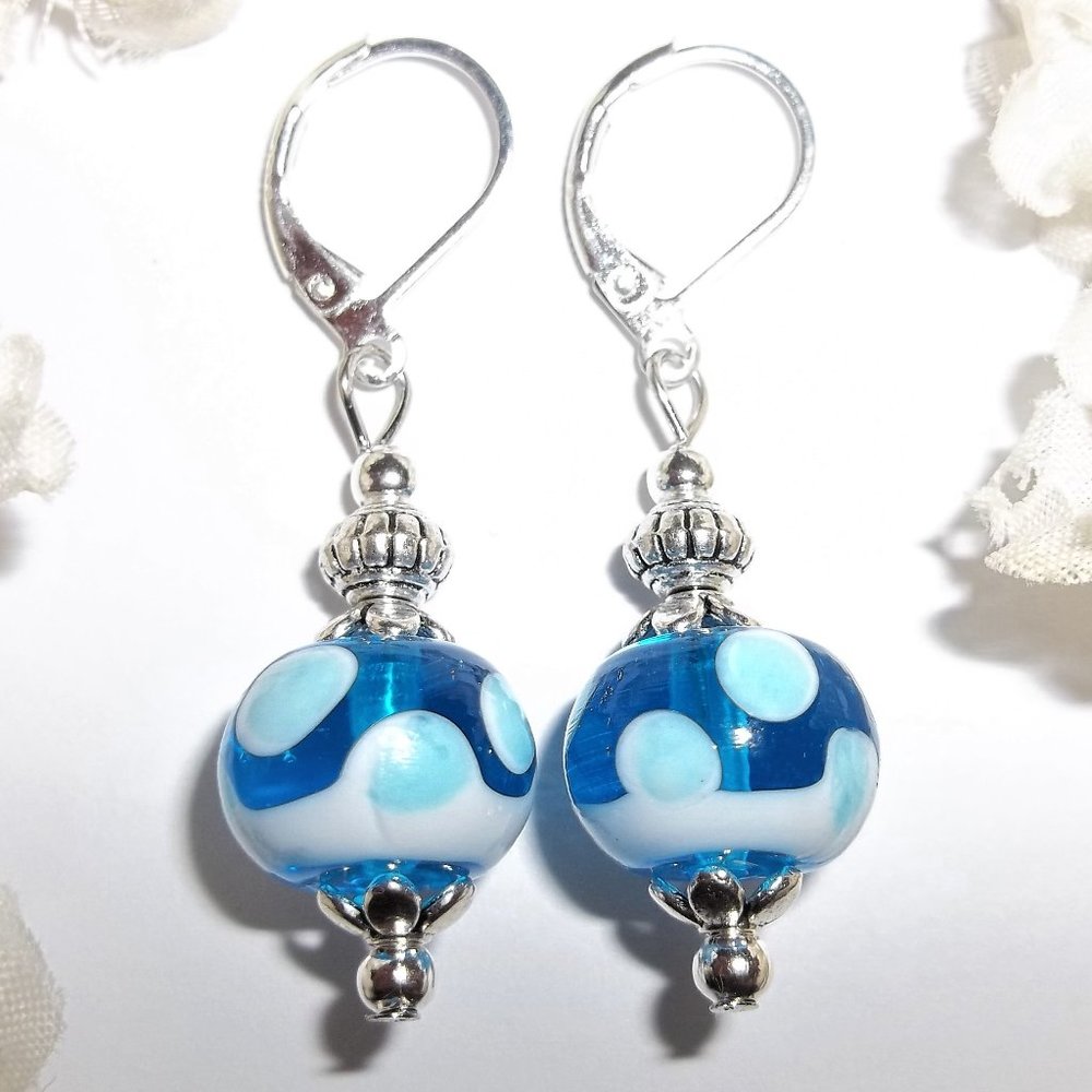 Blue Earring, Earrings, Blue Jewelry, Blue Dangle Earring, Earring, Earring 7667 - Picture 1 of 8